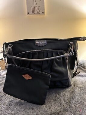 MZ Wallace  Black Nylon Tote with Removable Pouch